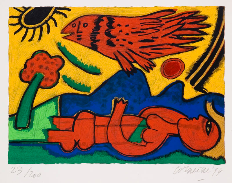 Rouge Femme et Oiseau