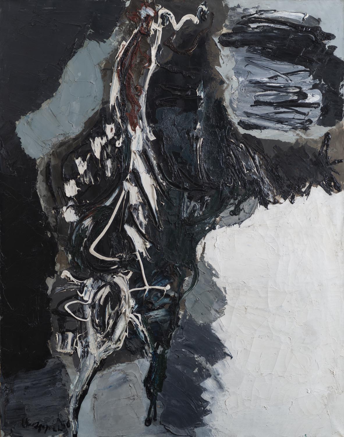 Karel Appel - Nu Tragique - oil on canvas - 1956 - 146 x 116 cm s