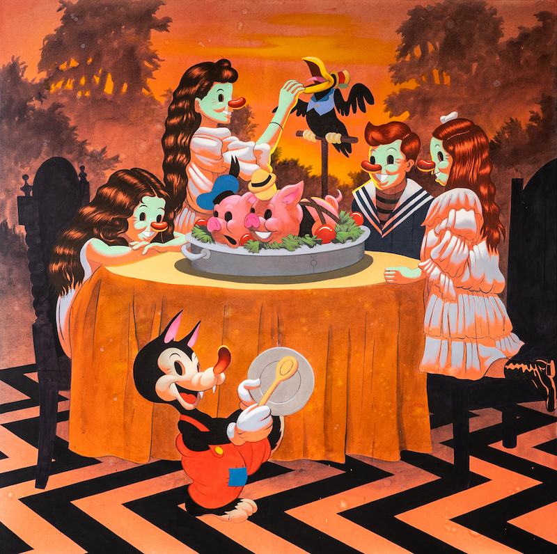 Victor Castillo - The Last Feast - acrylic on canvas - 2024 - 150 x 150 cm,s