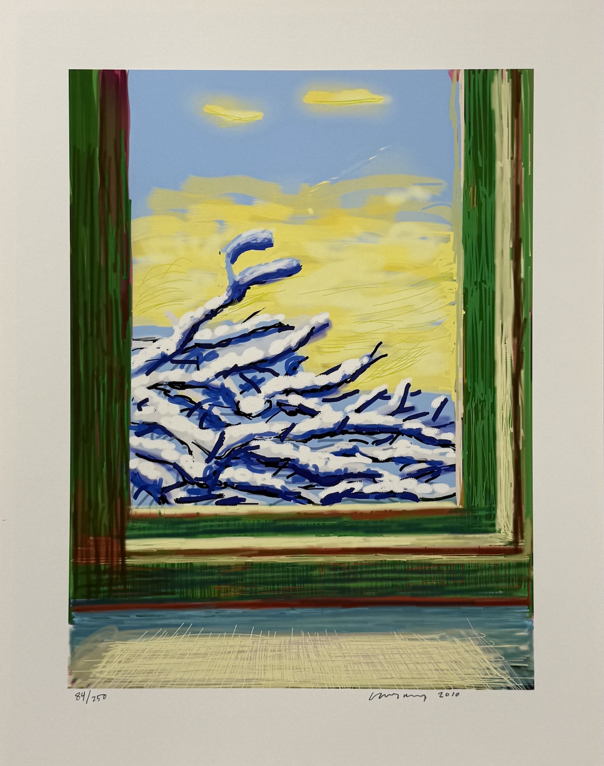 David Hockney - Snow Window - iPad drawing in colours printed on archival paper - 2010/2019 -  56 x 44 cm - edition 84/250s